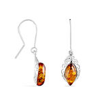 Boucles D'oreilles Argent Blanc Enya Ambre - Boucles d'oreilles fantaisie Femme | Histoire d&rsquo;Or