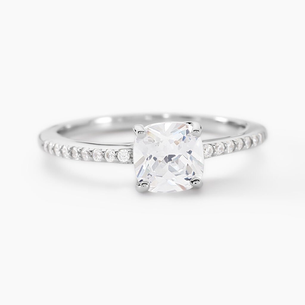 Bague Solitaire Celina Argent Blanc Oxyde De Zirconium - Bagues solitaires Femme | Histoire d&rsquo;Or