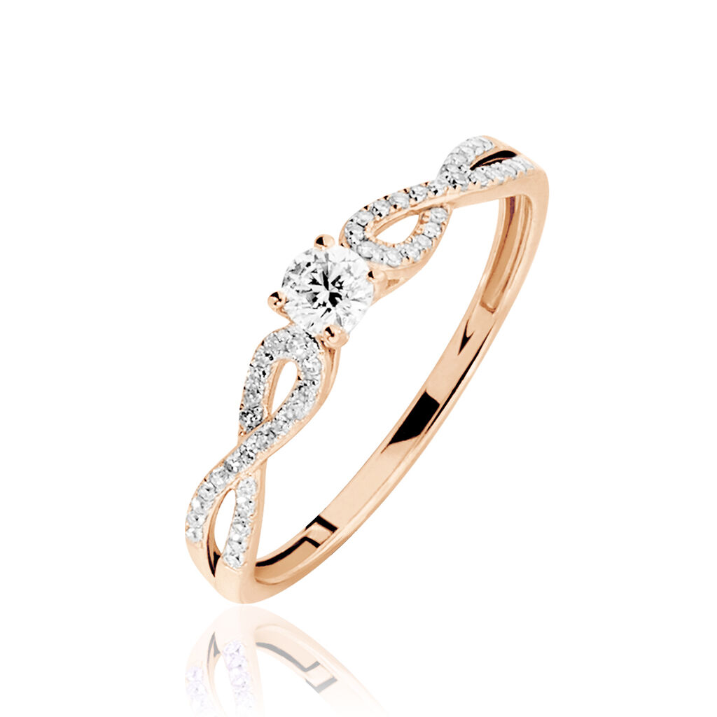 Bague Solitaire Livia Or Rose Diamant - Bagues solitaires Femme | Histoire d&rsquo;Or