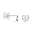 Boucles D'oreilles Puces Daria Coeur Plein Or Blanc Oxyde De Zirconium - Clous d'oreilles Femme | Histoire d’Or