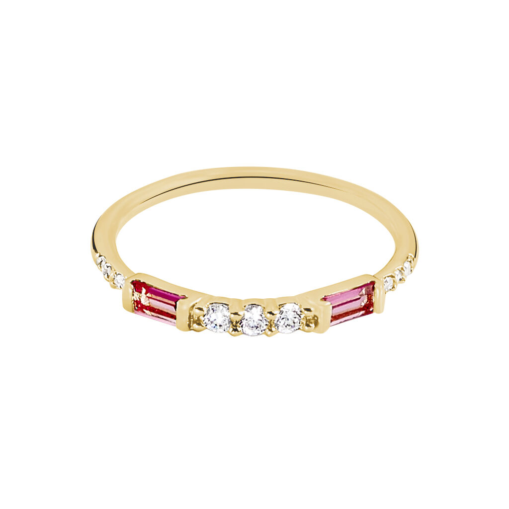 Bague Plaqué Or Jaune Calvin Oxyde De Zirconium - Bagues avec pierre Femme | Histoire d’Or