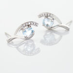 Boucles D'oreilles Sagesse Or Blanc Topaze Oxyde - Clous d'oreilles Femme | Histoire d&rsquo;Or