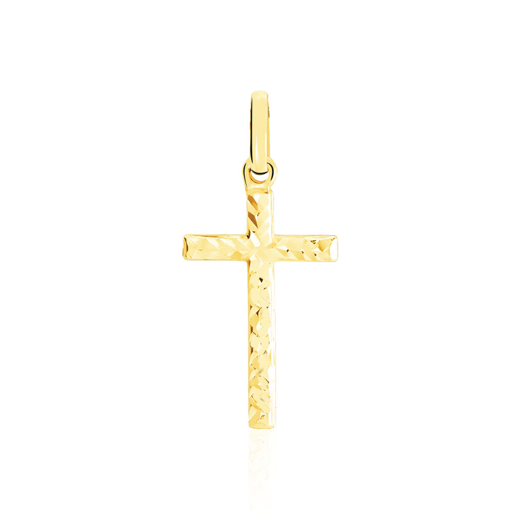 pendentif benny croix ciselee or jaune