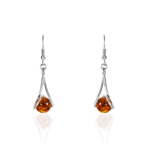 Boucles D'oreilles Pendantes Argent Blanc Simona Ambre - Boucles d'oreilles fantaisie Femme | Histoire d&rsquo;Or