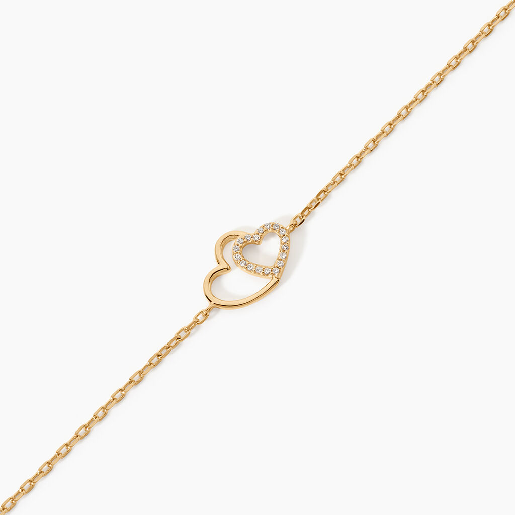 Bracelet Alexandra Plaqu&eacute; Or Jaune Oxyde De Zirconium - F&ecirc;te des m&egrave;res Femme | Histoire d&rsquo;Or