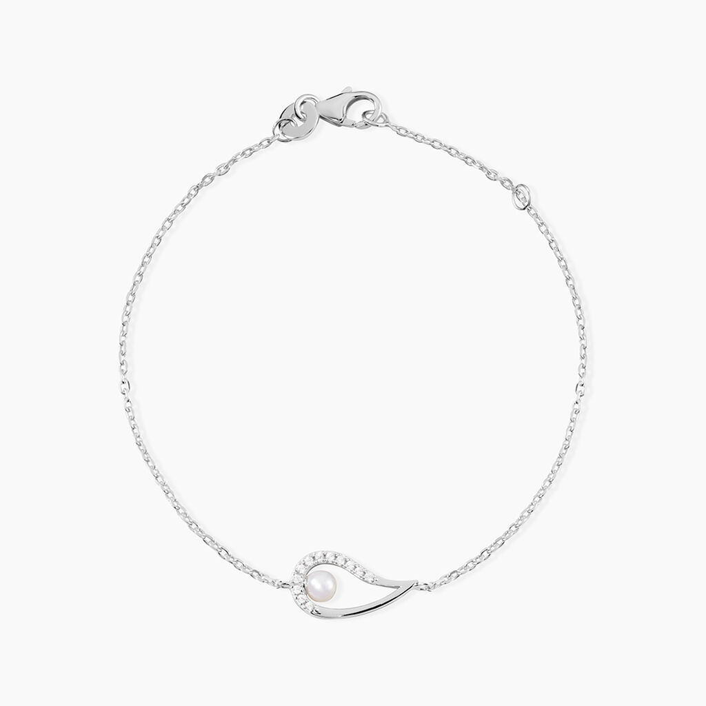 Bracelet Akiko Argent Blanc Perle De Culture Et Oxyde De Zirconium - F&ecirc;te des m&egrave;res Femme | Histoire d&rsquo;Or
