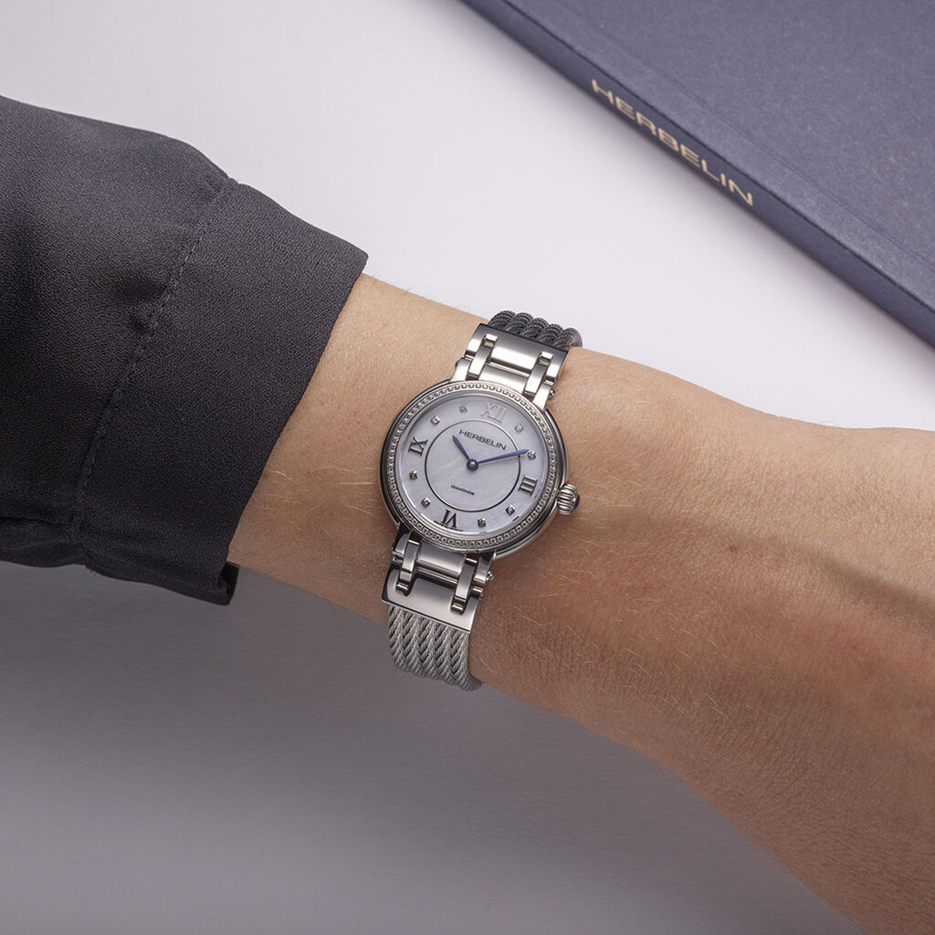Montre Herbelin Galet Nacre Blanche - Montres Femme | Histoire d&rsquo;Or