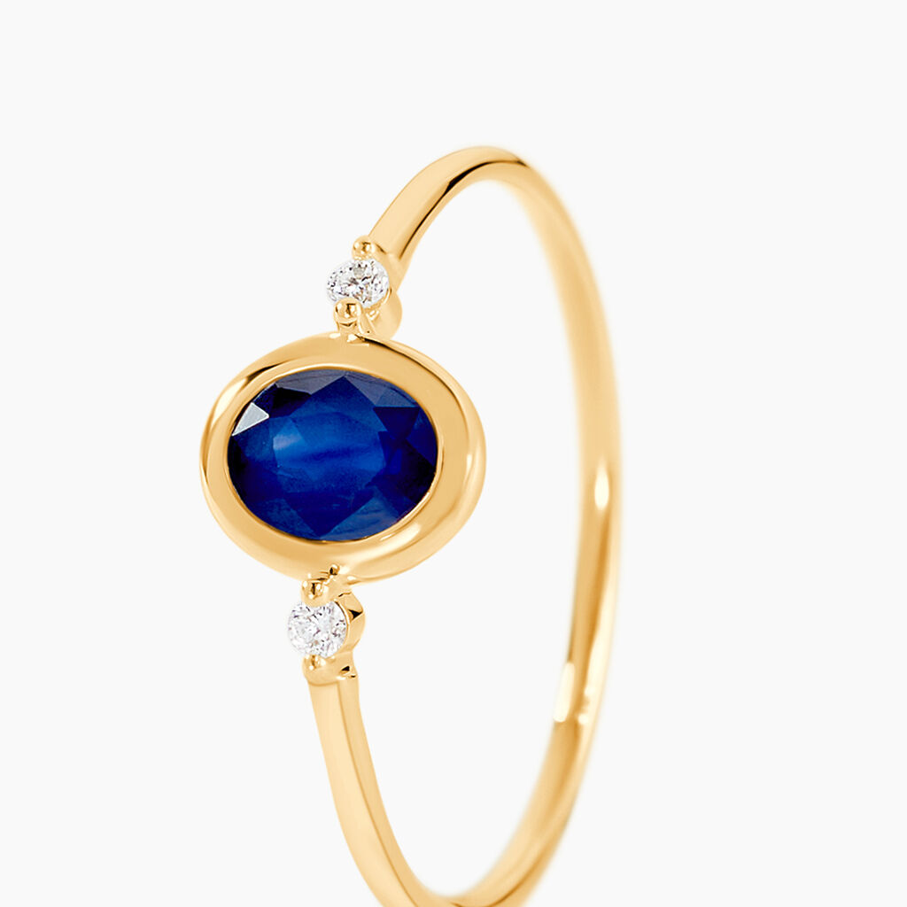 Bague Jahyna Or Jaune Saphir Et Diamant - Bagues solitaires Femme | Histoire d&rsquo;Or