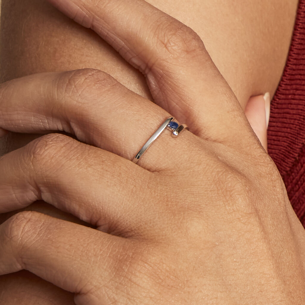 Bague Tamyra Or Blanc Saphir - Bagues solitaires Femme | Histoire d’Or