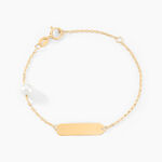 Bracelet Identit&eacute; Helee Or Jaune Perle De Culture - Bracelets Communion Enfant | Histoire d&rsquo;Or