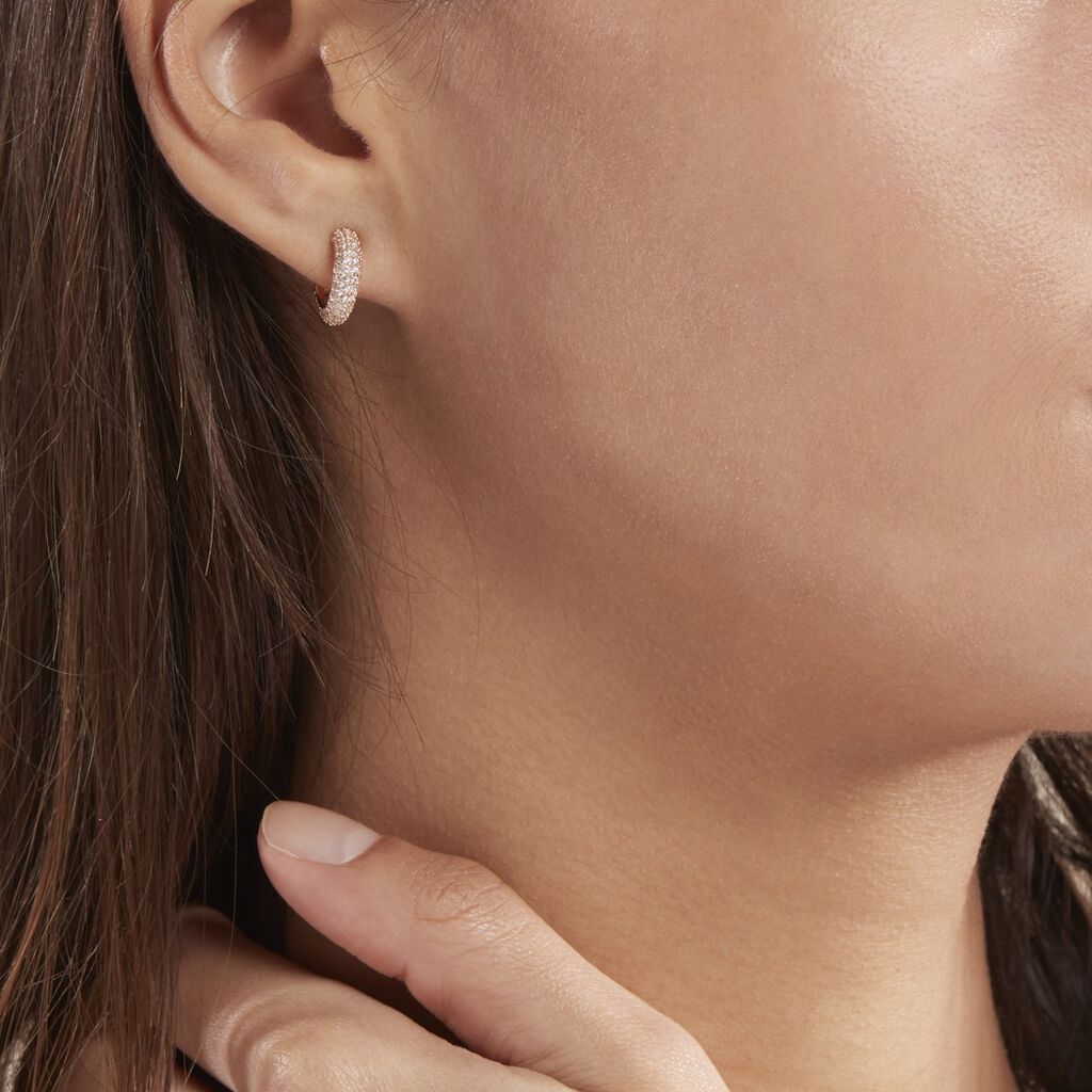 Créoles Plaqué Or Jaune Julitta Oxydes De Zirconium - Boucles d'oreilles créoles Femme | Histoire d’Or
