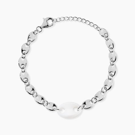 Bracelet Ashoka Argent Blanc C&eacute;ramique - Bracelets Pierre Femme | Histoire d&rsquo;Or