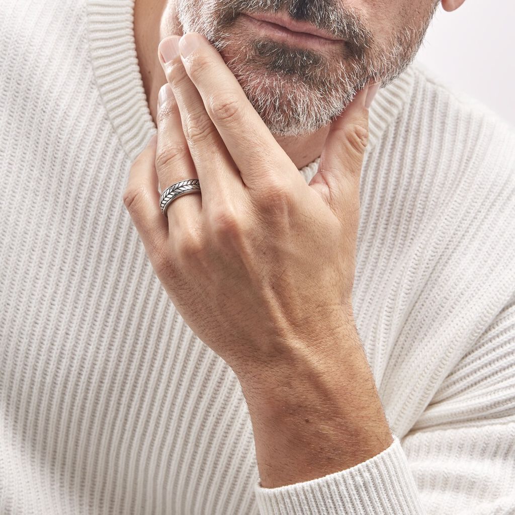 Bague Acier Blanc Gordon - Bagues fantaisie Homme | Histoire d’Or