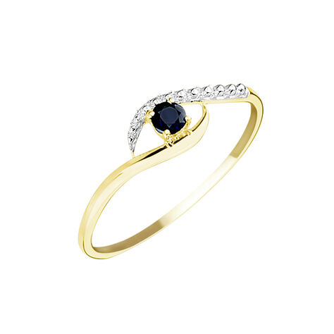 Bague Or Jaune Karmele Saphir - Bagues solitaires Femme | Histoire d’Or