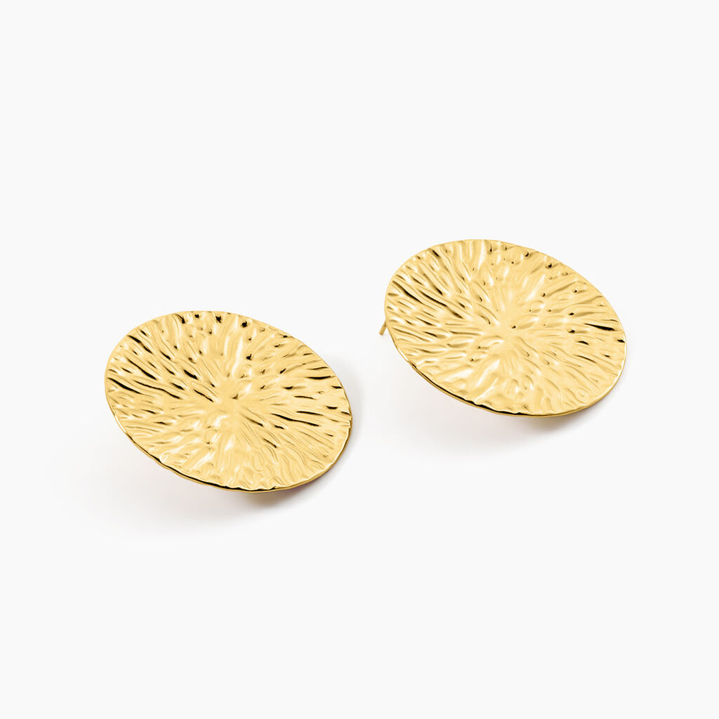 Boucles D'Oreilles Puces Sarha Acier Jaune - Boucles d'oreilles fantaisie Femme | Histoire d&rsquo;Or