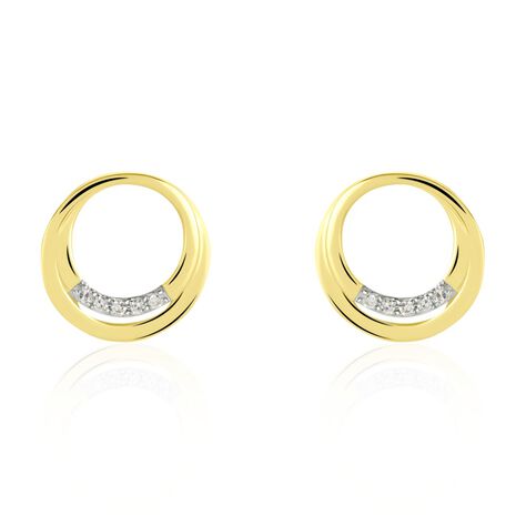 Boucles D'oreilles Puces Circlane Or Jaune Diamant - Clous d'oreilles Femme | Histoire d’Or