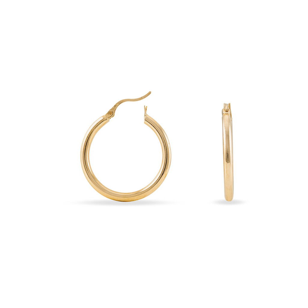 Cr&eacute;oles Adalie Lisse Plaqu&eacute; Or Jaune - Boucles d'oreilles cr&eacute;oles Femme | Histoire d&rsquo;Or