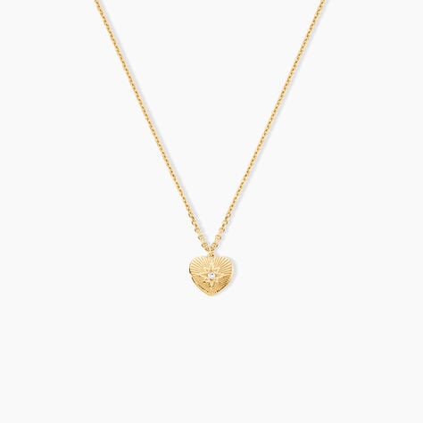 Collier Phebee Argent Dor&eacute; A L'Or 750/1000 Oxyde De Zirconium - F&ecirc;te des m&egrave;res Femme | Histoire d&rsquo;Or
