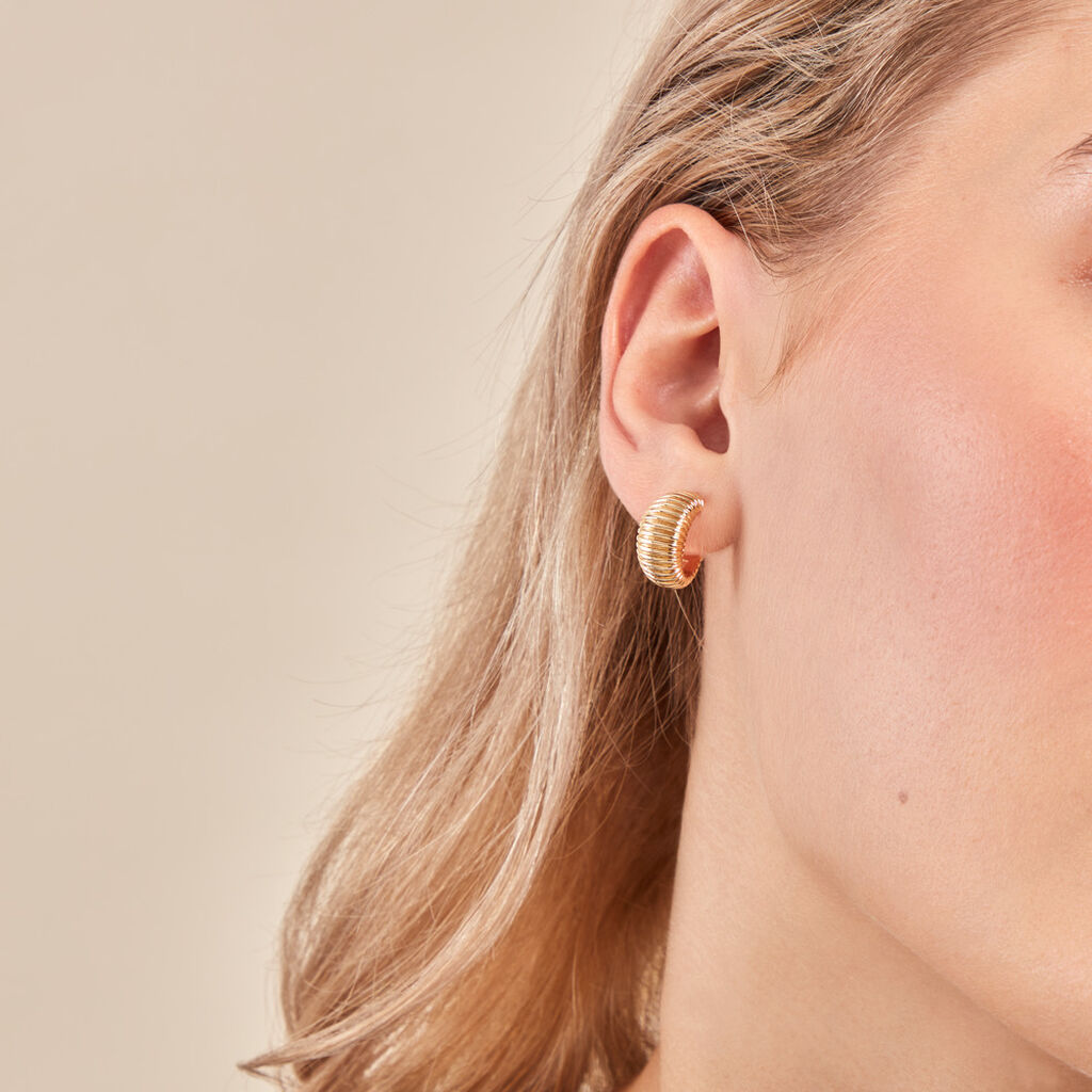 Créoles Dune Plaqué Or Doré - Boucles d'oreilles créoles Femme | Histoire d’Or