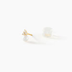Boucles D'Oreilles Puces Edouarda Or Jaune Perle De Culture Oxyde De Zirconium - Clous d'oreilles Femme | Histoire d&rsquo;Or
