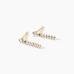 Boucles D'Oreilles Pendantes Barakat Argent Dor&eacute; A L'Or 750/1000 Oxyde De Zirconium - Boucles d'oreilles fantaisie Enfant | Histoire d&rsquo;Or