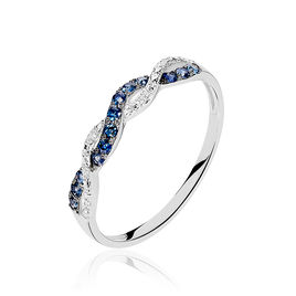 Bague Sofia Or Blanc Saphir Et Diamant - Bagues avec pierre Femme | Histoire d’Or
