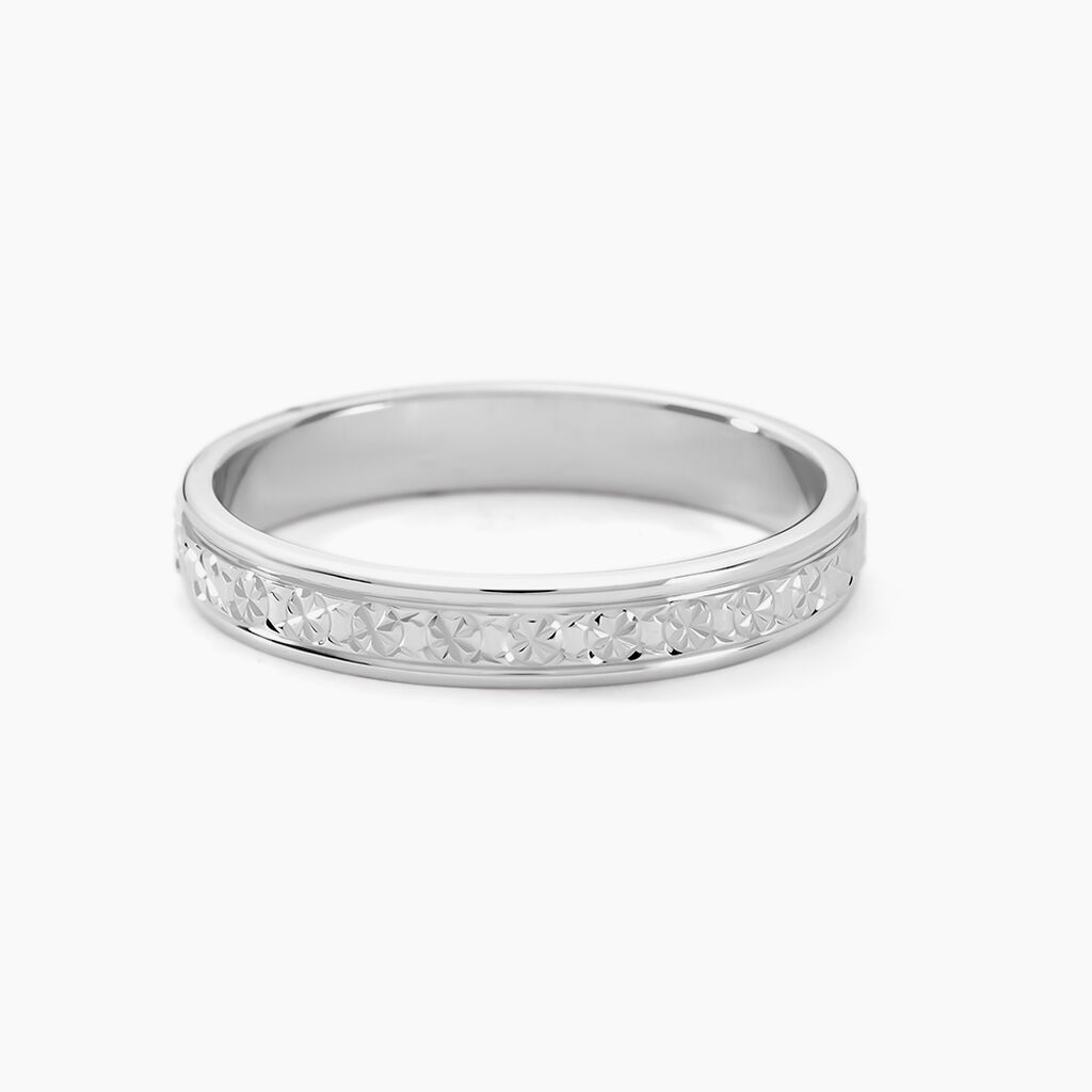 Alliance Laura Diamantee Ruban Plat Or Blanc - Alliances Famille | Histoire d’Or