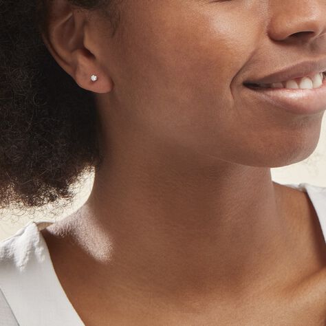 Boucles D'oreilles Puces Aphrodite Or Blanc Diamant - Clous d'oreilles Famille | Histoire d’Or