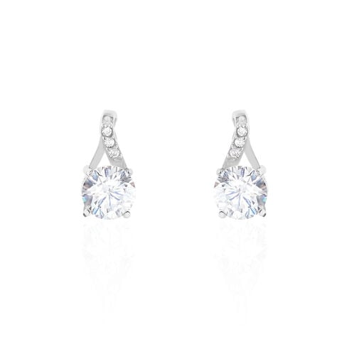 Boucles D'oreilles Pendantes Idylla Argent Blanc Oxyde De Zirconium - Boucles d'oreilles fantaisie Femme | Histoire d’Or