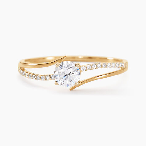 Bague Solitaire Abelia Or Jaune Oxyde De Zirconium - Bagues solitaires Femme | Histoire d’Or