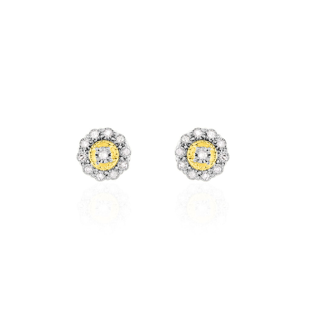 Boucles D'oreilles Puces Charletta Or Jaune Diamant - Clous d'oreilles Femme | Histoire d’Or