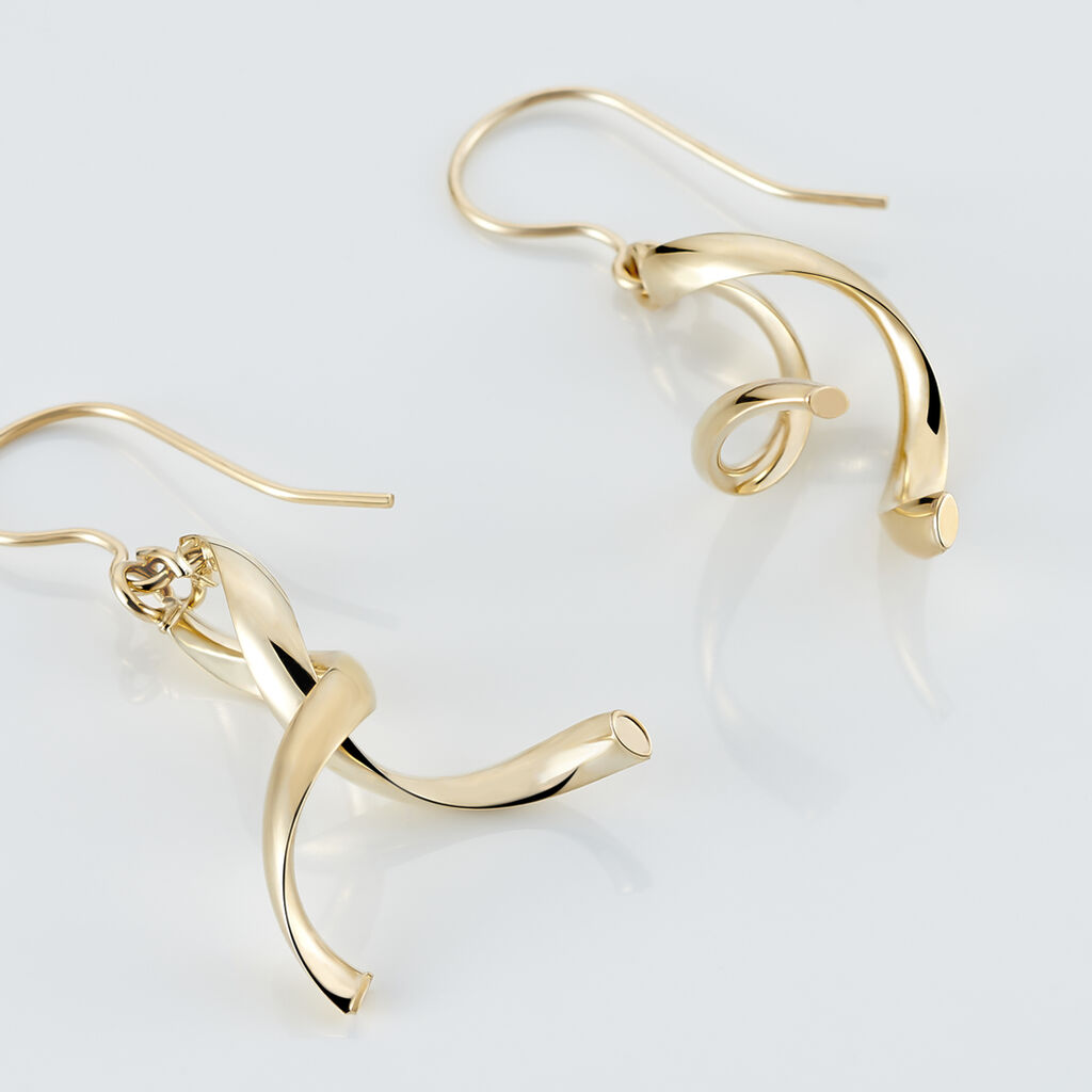 Boucles D'oreilles Pendantes Merone Vagues Or Jaune - Boucles d'oreilles pendantes Femme | Histoire d&rsquo;Or