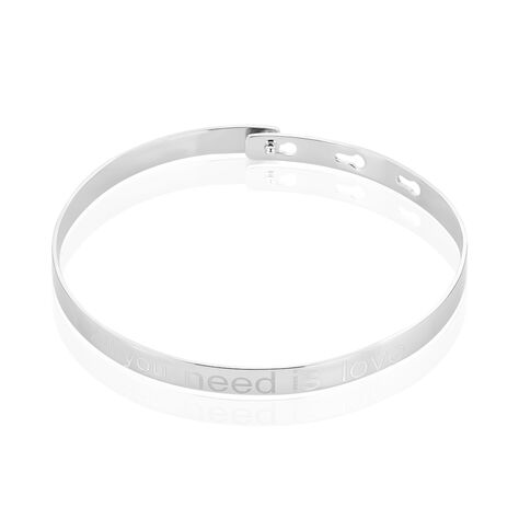 Bracelet Jonc Gravita Argent Blanc - Bracelets joncs Femme | Histoire d&rsquo;Or
