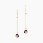 Boucles D'oreilles Pendantes Arenale Or Jaune Amethyste - Boucles d'oreilles pendantes Femme | Histoire d&rsquo;Or