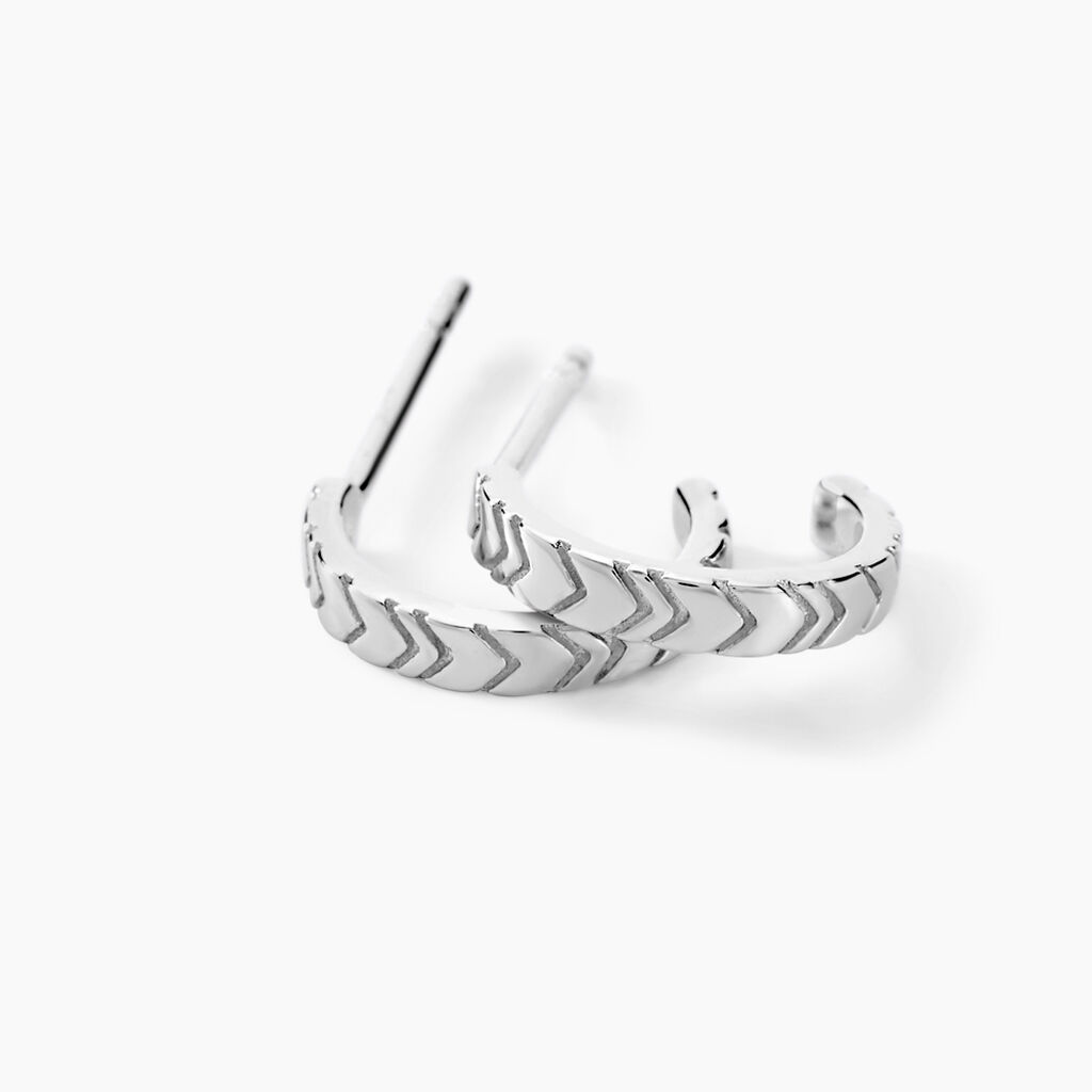 Créoles Jolene Argent Blanc - Boucles d'oreilles créoles Femme | Histoire d’Or