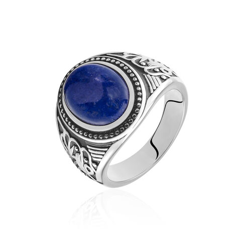 Bague Aleksei Argent Blanc Lapis - Bagues solitaires Homme | Histoire d’Or