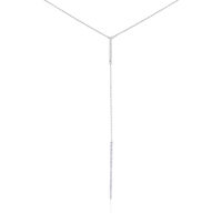 Collier De Dos Ou Sautoir Argent Blanc Indigo Oxyde De Zirconium