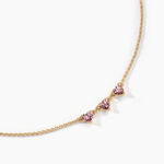 Collier Po&eacute;sie Ros&eacute;e Plaque Or Jaune Oxyde De Zirconium - Colliers Femme | Histoire d&rsquo;Or