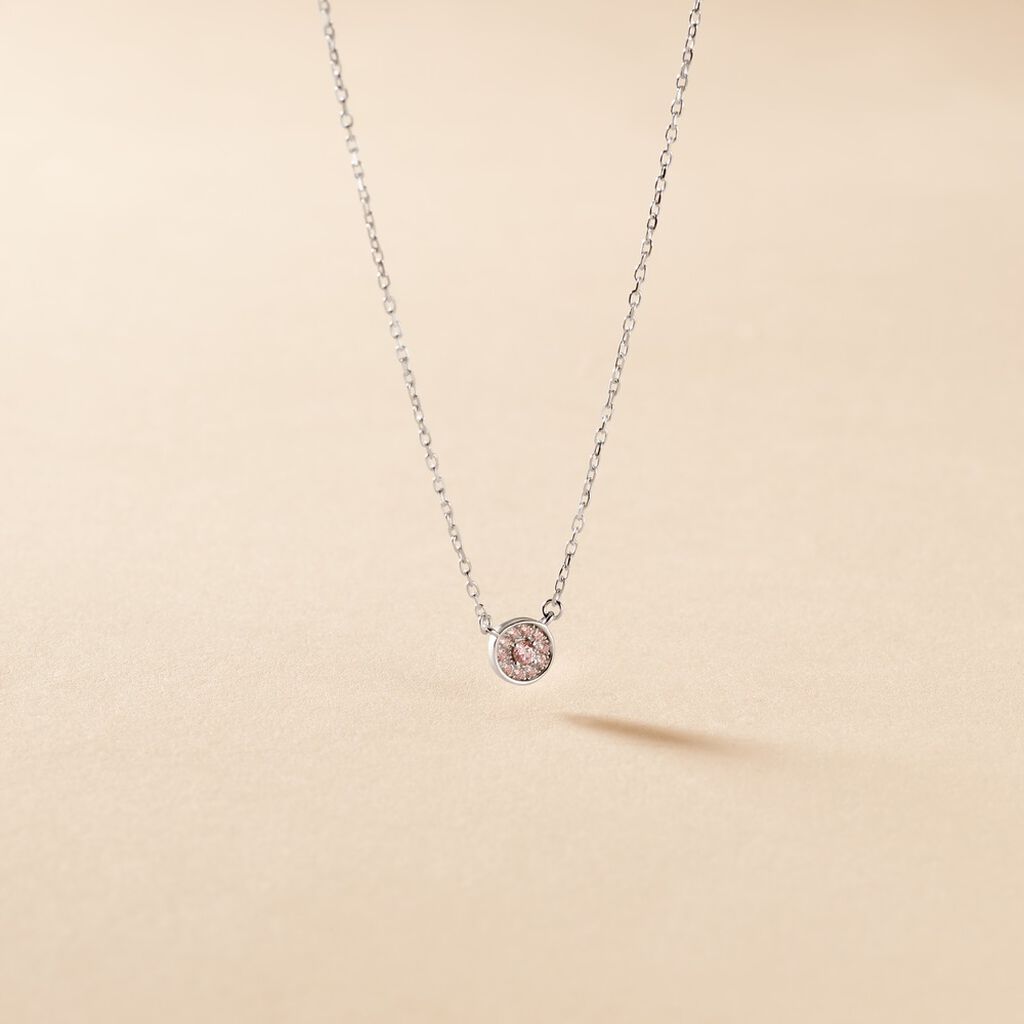 Collier Auxana Argent Blanc Oxyde De Zirconium - Colliers fantaisie Femme | Histoire d&rsquo;Or