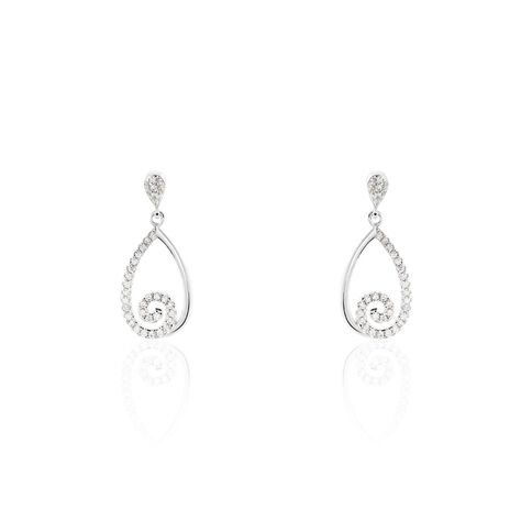 Boucles D'oreilles Pendantes Argent Blanc Lavaratus Oxyde De Zirconium - Boucles d'oreilles fantaisie Femme | Histoire d’Or