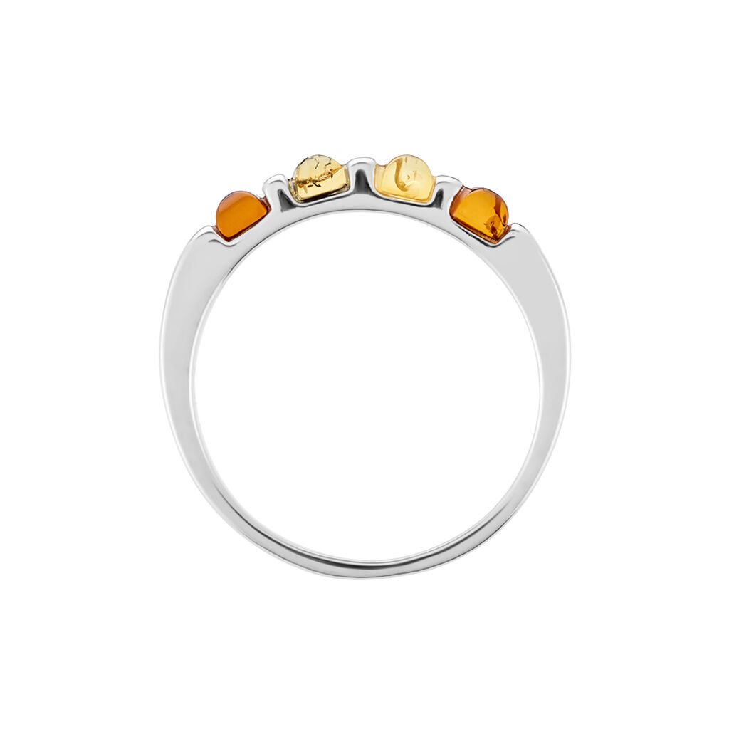 Bague Philo Argent Blanc Ambre - Bagues avec pierre Femme | Histoire d’Or