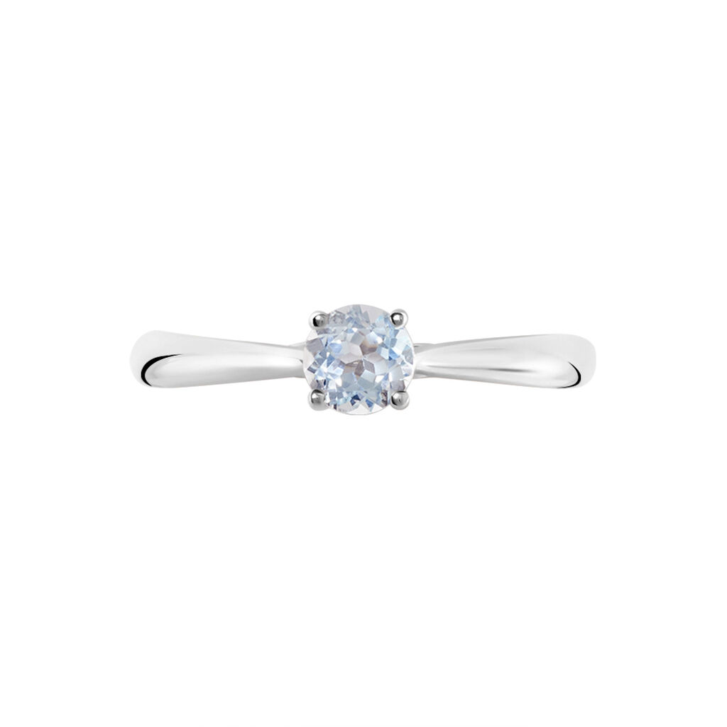 Bague Solitaire Fiona Or Blanc Topaze - Bagues solitaires Femme | Histoire d&rsquo;Or