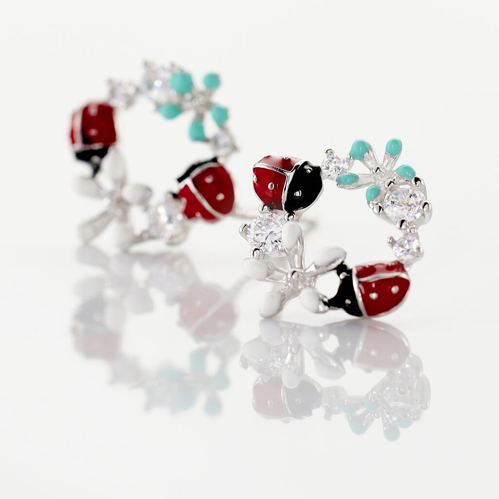 Boucles D'oreilles Pendantes Eliniane Argent Blanc Oxyde De Zirconium - Boucles d'oreilles fantaisie Femme | Histoire d&rsquo;Or