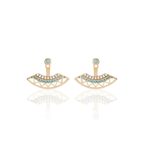 Bijoux D'oreilles Zoila Plaqué Or Jaune Oxyde De Zirconium - Boucles d'oreilles fantaisie Femme | Histoire d’Or