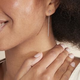 Boucles D'oreilles Pendantes Katell Argent Blanc - Boucles d'oreilles fantaisie Femme | Histoire d’Or