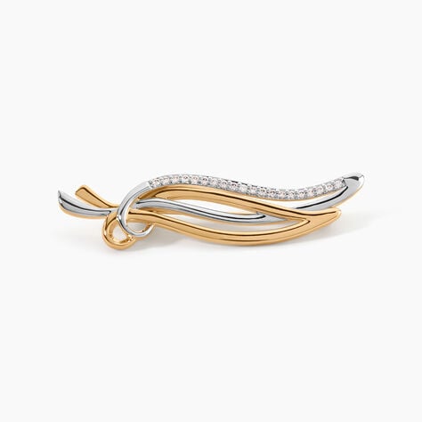 Broche Annaline Plaqu&eacute; Or Jaune Oxyde De Zirconium - Broches Femme | Histoire d&rsquo;Or
