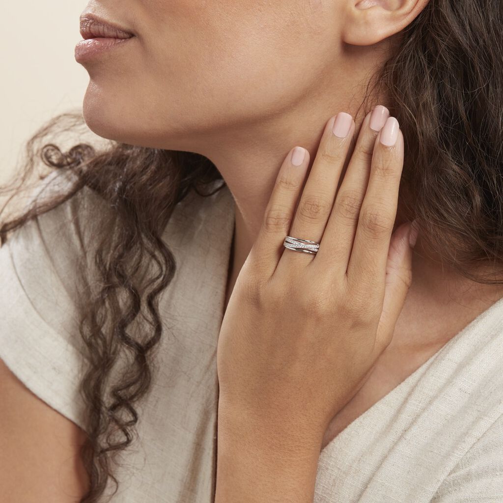 Bague Urpa Argent Blanc Oxyde De Zirconium - Bagues avec pierre Femme | Histoire d’Or