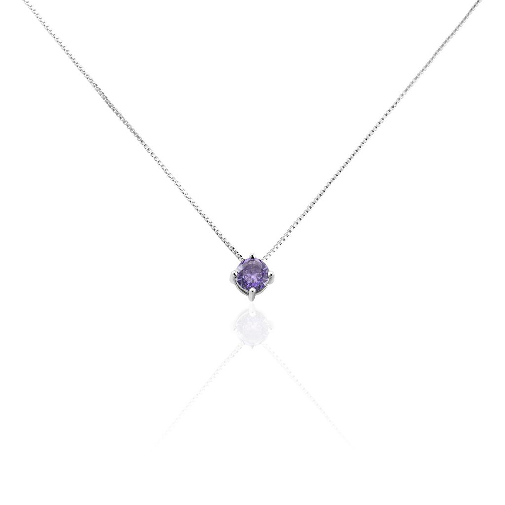 Collier Solitaire Argent Blanc Rio Santa Teresa Oxyde De Zirconium - Colliers fantaisie Femme | Histoire d’Or