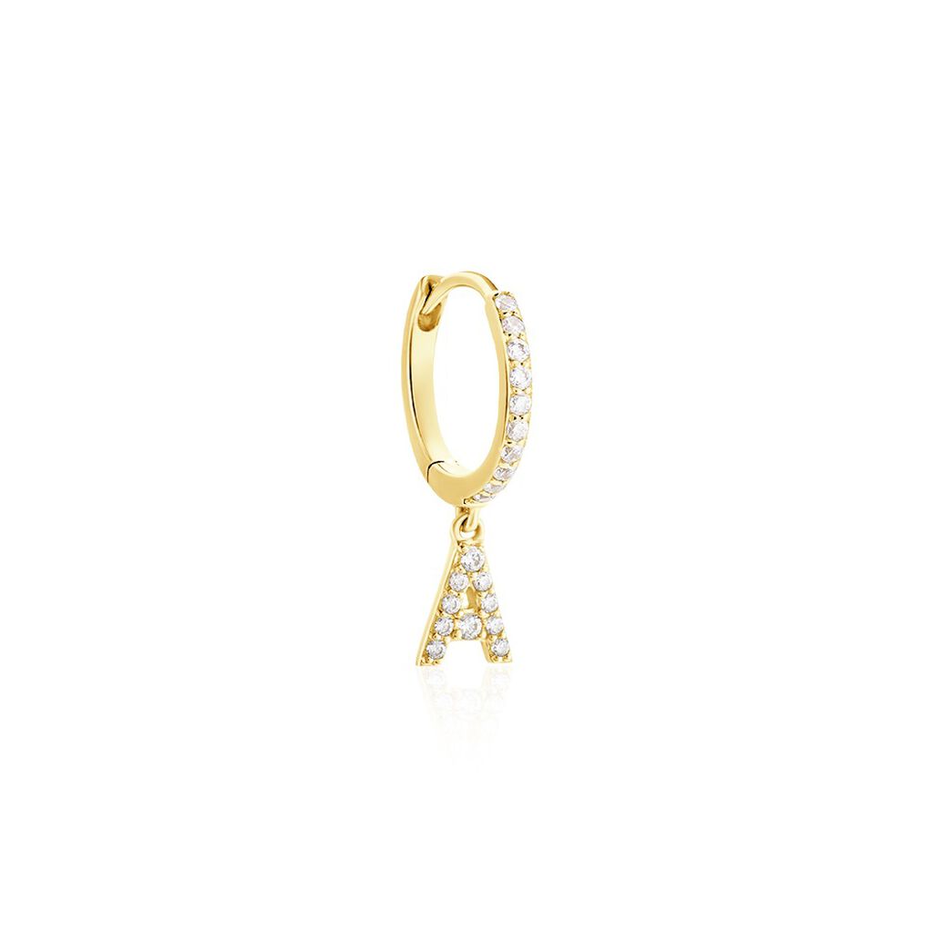Créole Unitaire Léria Or Jaune Oxydes De Zirconium - Boucles d'oreilles créoles Femme | Histoire d’Or