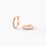 Cr&eacute;oles Sandrine Or Rose Strass - Boucles d'oreilles cr&eacute;oles Femme | Histoire d&rsquo;Or